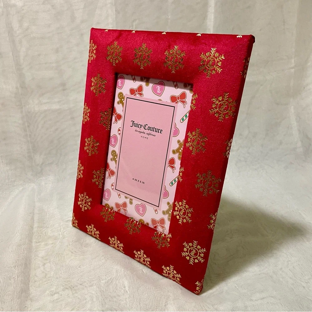 Juicy Couture Festive Red and Gold Velour Frame. New